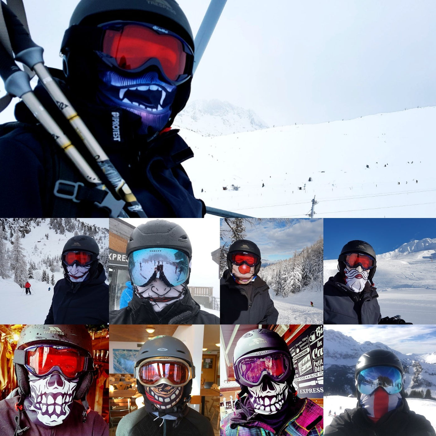 Tiger Face Mask Ski Scarf RUFFNEK® Black