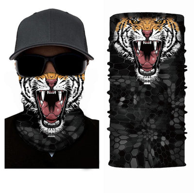 Tiger Face Mask Ski Scarf RUFFNEK® Black